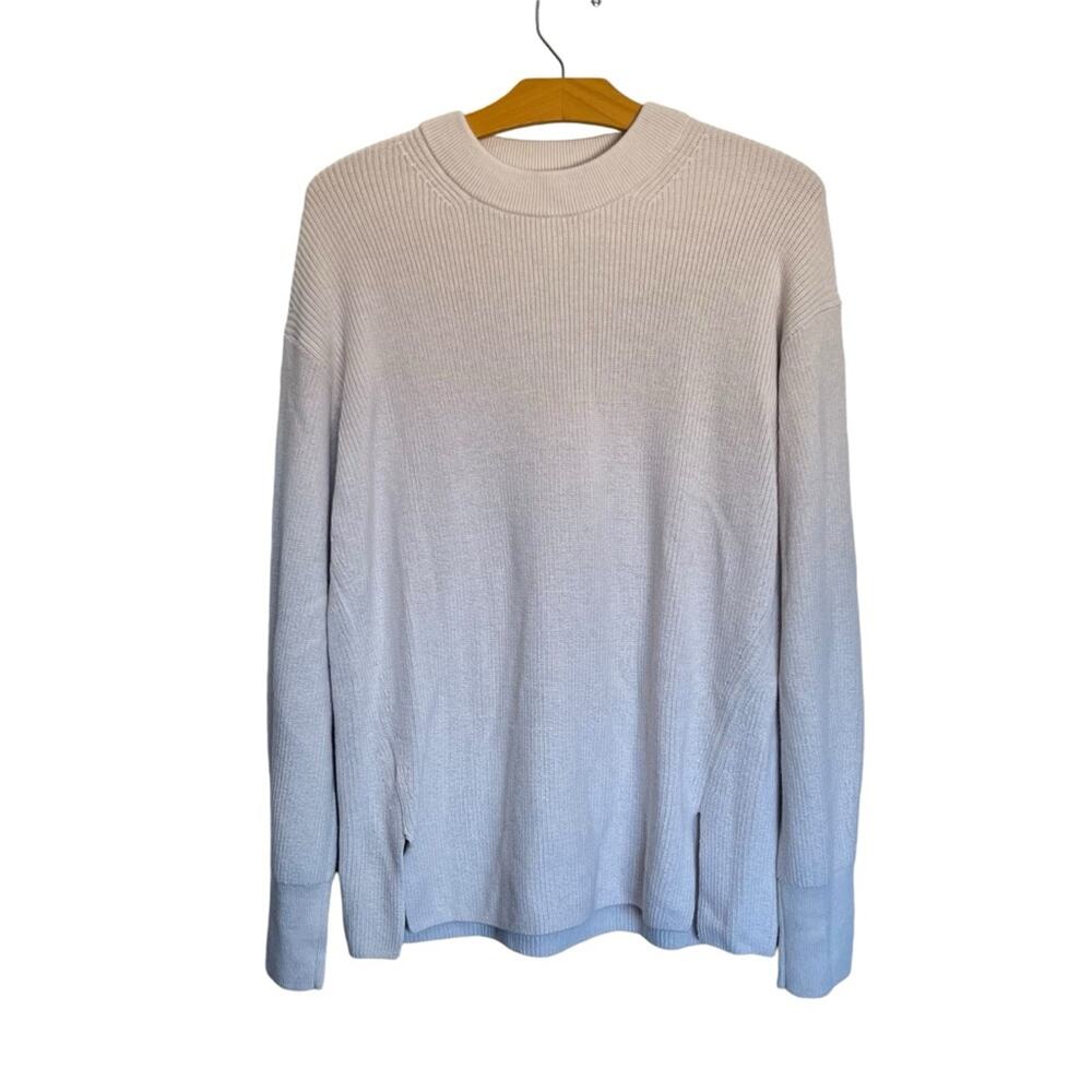Lululemon Merino Wool Cotton Blend Ribbed Crewneck Sweater Pullover Cream Size 6
